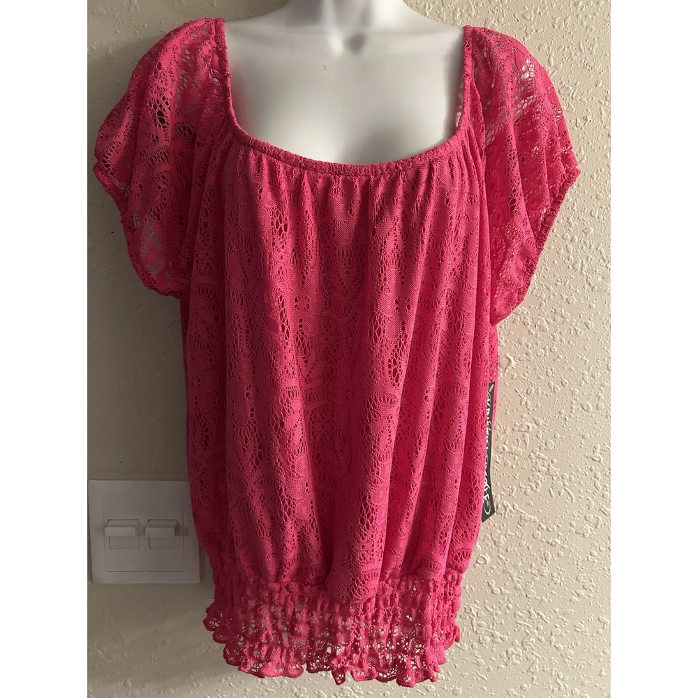 New 1X Kristen Nicole Deep Pink Fabb Top #1154*8 (JFT)**
